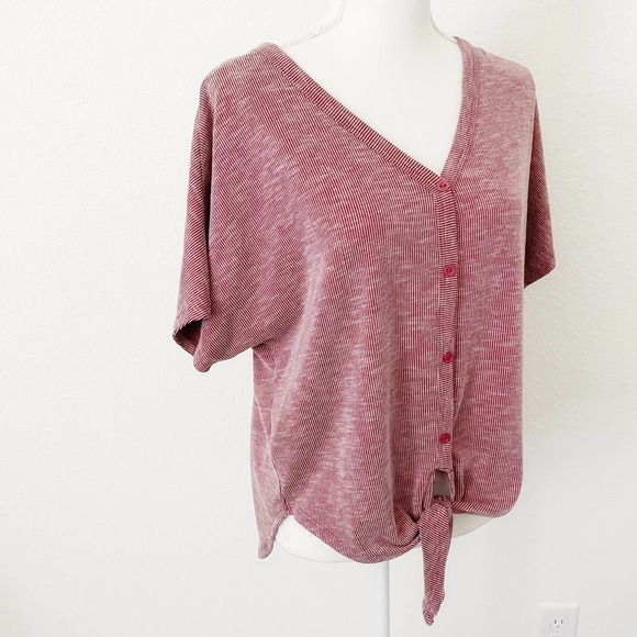 Anthropologie Lavender Field Tie Front Button Down Top Size M - Picture 4 of 6